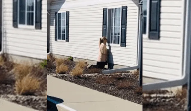 Video es viral en Facebook. La joven se enteró que su vecina de 99 años pasaba la cuarentena en un asilo y fue a buscarla para animarla cantándole una canción.