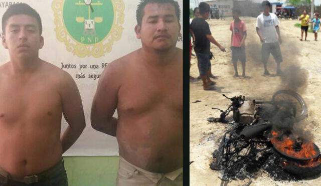 Sullana: Capturan a dos presuntos delincuentes y queman un vehículo