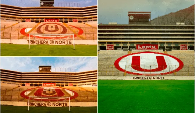 Hinchas de Universitario de Deportes mejoraron el logo que aparece en la tribuna norte del estadio Monumental. | Foto: @Universitario
