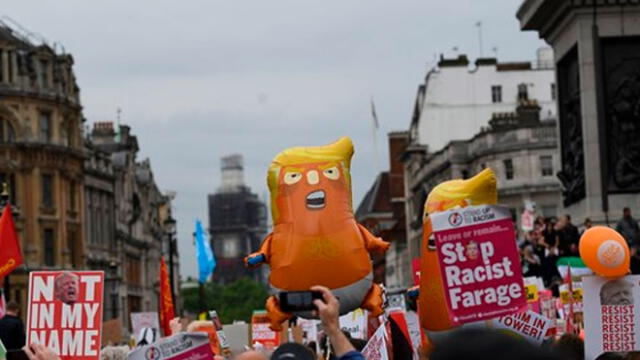 Trump en Londres: Miles protestan contra presidente de EE.UU. tras su llegada