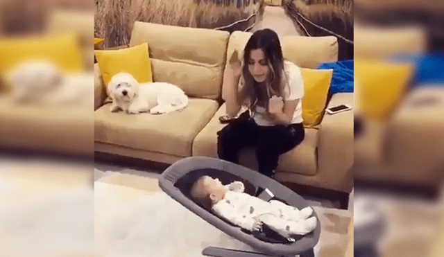 En Facebook, una joven madre quedó sorprendida con la reacción de su mascota cuando vio que fingía lastimar a su bebé.