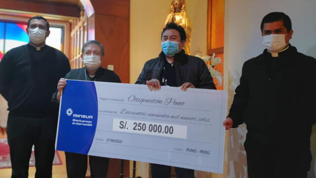 Minera Minsur entregó 250 mil soles a campaña Oxigenatón de Puno. Foto: Radio Onda Azul.