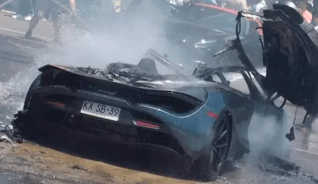 McLaren se incendia en Feria de Automóviles en Chile. (Foto: Chile)
