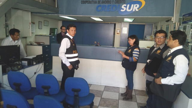 Allanan cooperativa CrediSur por presunto lavado de activos en Arequipa