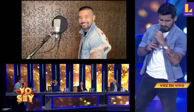 Ezio Oliva y su imitador interpretan juntos la canción &#34;Cómo le hago&#34; en Yo soy. | FOTO: Captura Latina.