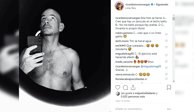 Ricardo Morán remece Instagram tras publicar foto íntima