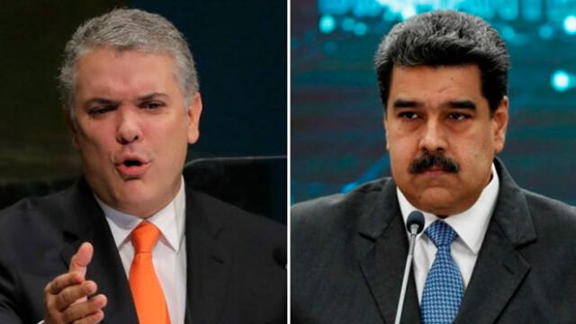 Mandatarios Iván Duque (Colombia) y Nicolás Maduro (Venezuela). Foto: difusión.