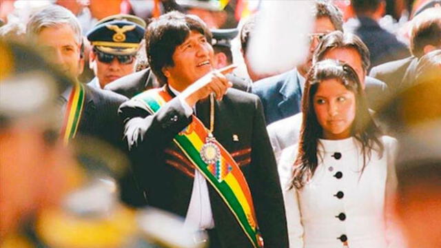 Evo Morales junto a su hija Evaliz Morales Ayma. Foto: difusión