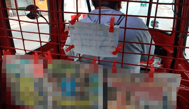 Facebook Viral: Mototaxista ofrece periódicos a sus pasajeros [FOTOS]