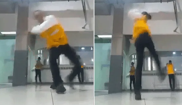 Facebook: trabajador del Metropolitano fue captado bailando capoeira en la Estación Central [VIDEO]