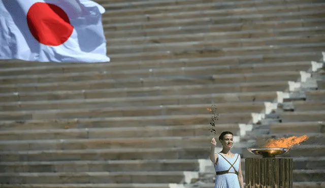 Tokio 2020: Grecia le entregó la llama olímpica a Japón. Foto: AFP