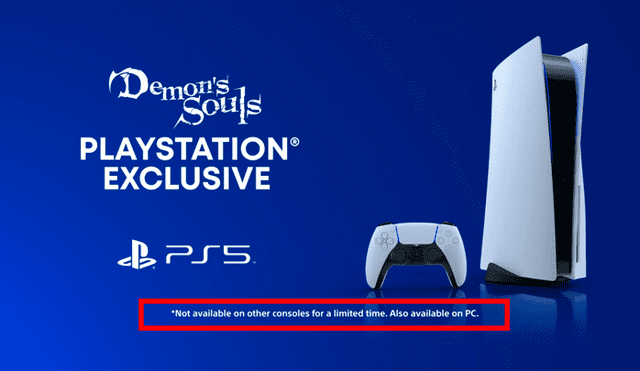 Fue un error. Sony aclara que el remake de Demon's Souls solo llegará para PS5. Ni para PC ni "otras consolas". Imagen: Sony.