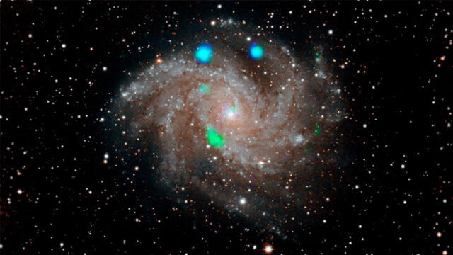 Esta imagen proviene del estallido del luz verde captado por NuStar. Foto: NASA / JPL-Caltech.