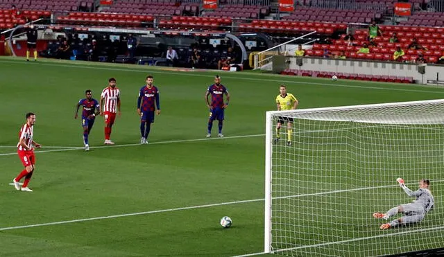 Saúl Niguez decretó el 1-1 en el partido Barcelona vs. Atlético de Madrid por LaLiga Santander. | Foto: EFE