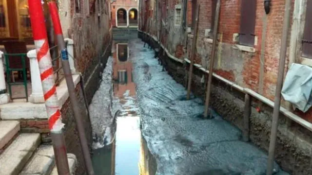 Venecia es perjudicada por periodo de sequía. Foto: AP/Luigi Costantini