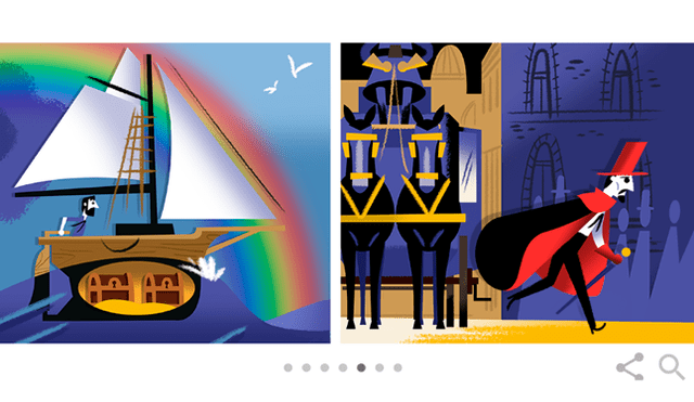 Doodle en honor a El conde del Montecristo. Captura: Google