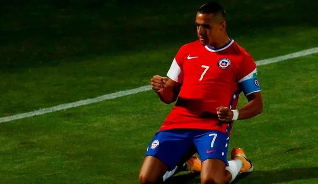 Alexis Sánchez anotó el segundo gol de Chile contra Colombia por la fecha 2 de las Eliminatorias Qatar 2022. Foto: EFE