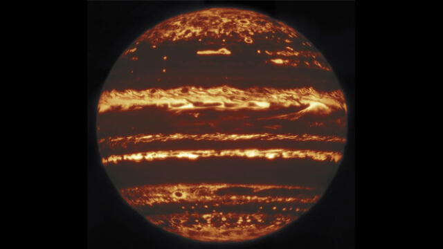 Júpiter captado en infrarrojo por el Observatorio Gemini, en Hawái.
