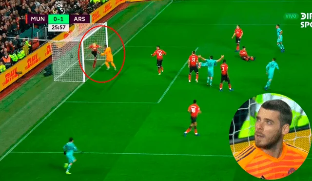 Manchester United vs Arsenal: grosero 'blooper' de De Gea para el 1-0 de Mustafi [VIDEO]