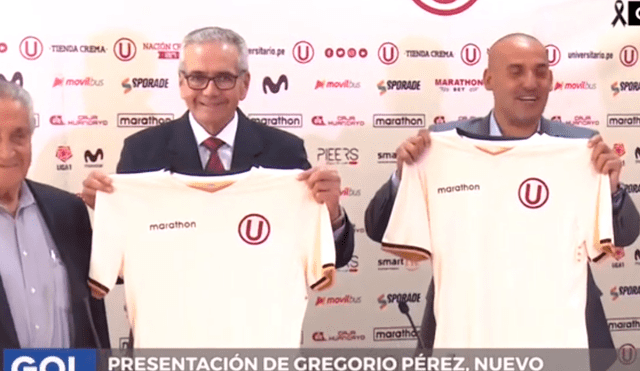 Universitario de Deportes presentó en sociedad al técnico Gregorio Pérez. | Foto: Gol Perú