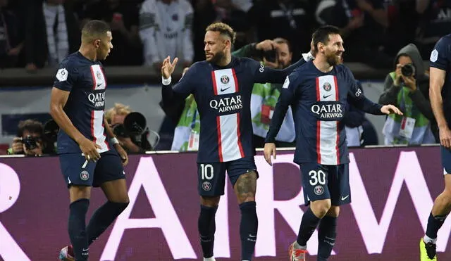 El último encuentro que los tuvo a las 3 estrellas presentes fue en el 5-0 ante el AJ Auxerre. Foto: AFP