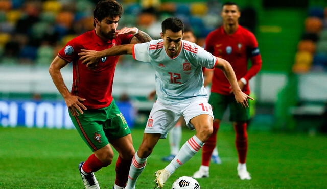 Portugal y España juegan amistoso internacional en Lisboa previa a la Liga de Naciones. Foto: EFE