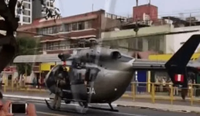 Helicóptero de la policía aterrizó en plena avenida Brasil [VIDEO] 