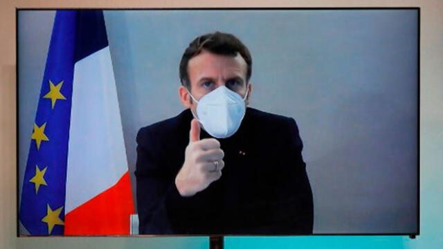 El presidente de Francia sigue trabajando desde su residencia, cerca de París. Foto: AFP