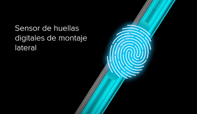 El sensor de huellas digitales está ubicado en el lateral del teléfono.