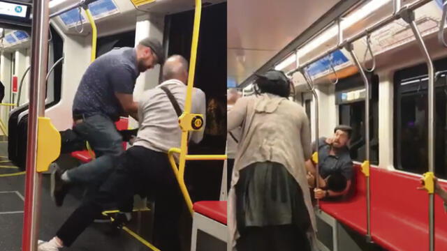 Intentan expulsar de tren a joven que escuchaba música en alto volumen [VIDEO]