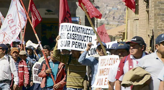 Cusco confirma protestas por el Gasoducto Sur