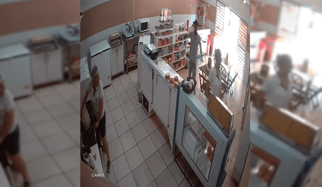 YouTube: Ladrón sale despavorido cuando mujer le echó agua [VIDEO]