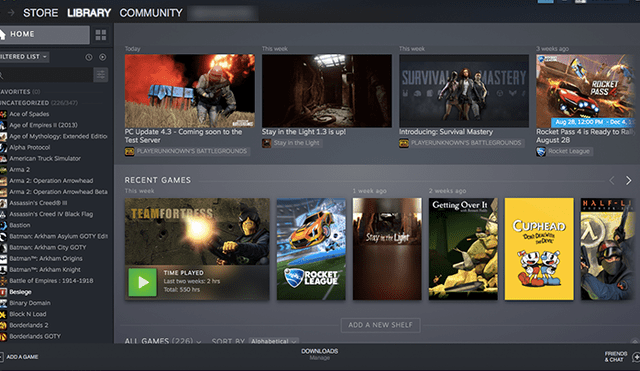 Así es el nuevo diseño de la biblioteca de Steam. Descubre cómo conseguirlo.