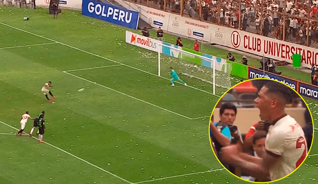 Jonathan Dos Santos le dio la victoria a Universitario marcando el 2-0 desde el punto penal. | Foto: Gol Perú