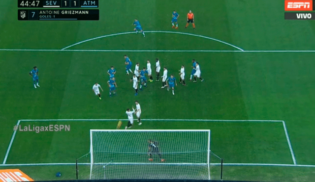 Atlético de Madrid vs Sevilla: Griezmann decreta el 1-1 con golazo de tiro libre [VIDEO]