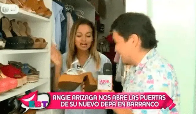Angie Arizaga deja ver su lujoso departamento y revela cuántos pares de zapatos tiene [VIDEO]