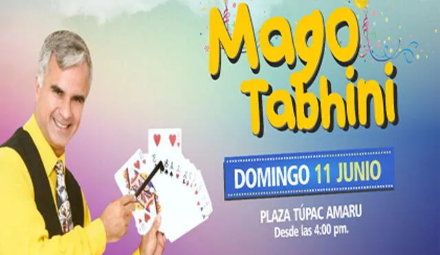 Magdalena: Mago Tabhini realizará show en plaza Túpac Amaru 