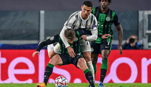 Juventus y Ferencváros se enfrentan en el Allianz Stadium de Turín por la Champions League. Foto: AFP