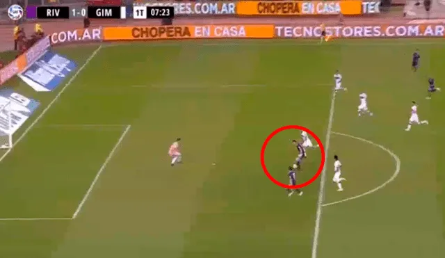 River vs Gimnasia: Santos Borré recibió un pase en profundidad y definió a placer el 1-0 [VIDEO]