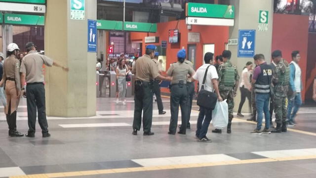 PNP realizó operativo en estaciones del Metro de Lima tras pintas que realizaron vándalos