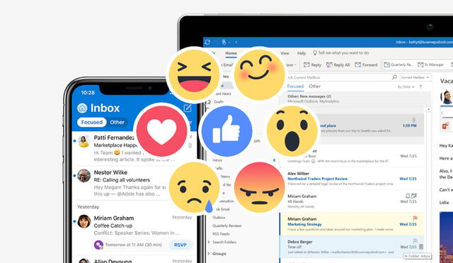 Las reacciones fueron implementadas por Facebook en 2015. Foto: Microsoft