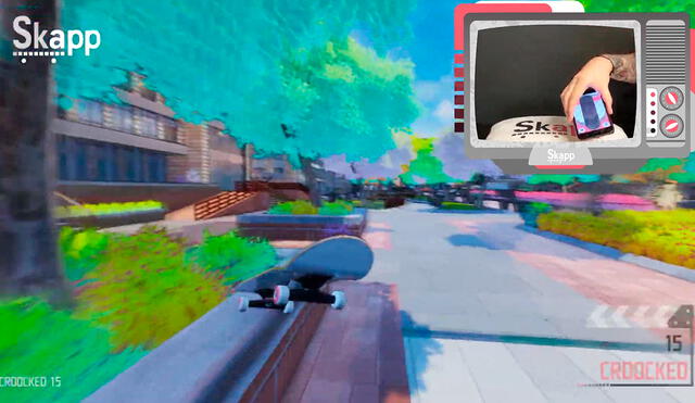 Skapp utilizará el giroscopio del  smartphone para simular la experiencia de manejar un skate con los dedos. Foto captura: Skapp