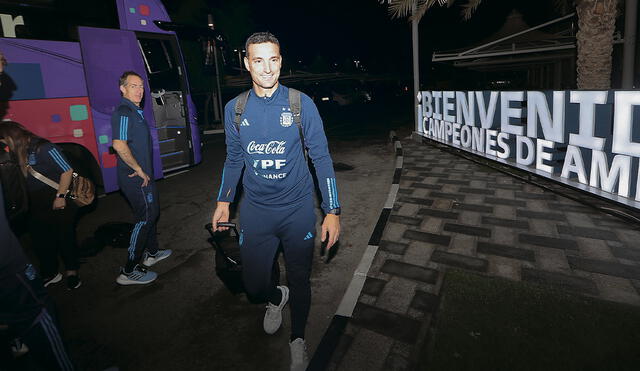 El primero. El DT Lionel Scaloni encabezó la delegación. Foto: difusión