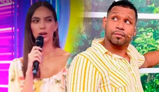 Natalie Vértiz se molestó con Edson Dávila por mencionar a su madre. Foto: captura/América TV