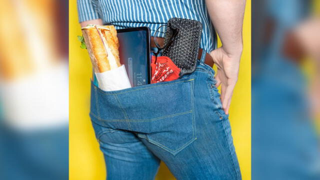 Crean pantalones ‘multiuso’ con gigantesco bolsillo trasero que soporta hasta cuatro latas de cerveza [FOTOS]