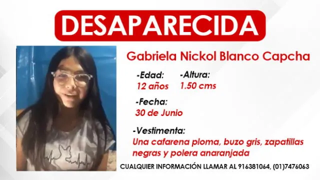 Familia presume que Gabriela Blanco huyó de casa porque pensaba que su mamá le iba a llamar la atención.