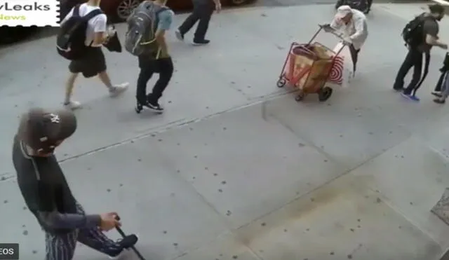 YouTube: Impactantes imágenes muestran la cobarde agresión de un joven a un anciano de 90 años 