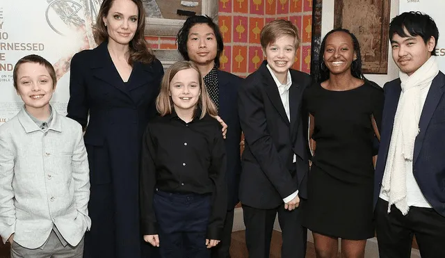 Angelina Jolie reaparece junto a sus 6 hijos con radical transformación [FOTOS]