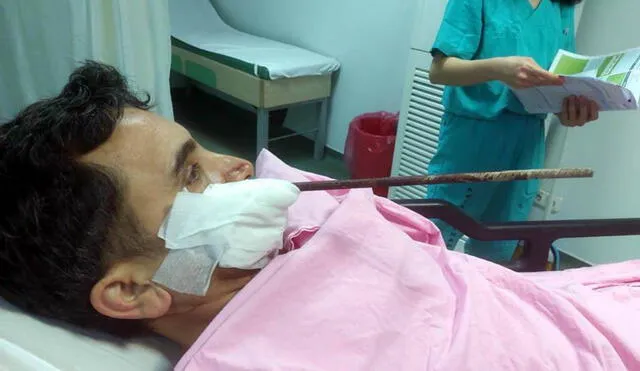 Celal Sayar fue llevado al Hospital de Investigación y Capacitación de Samsun, donde la barra fue removida. Foto: Ankara Masasi