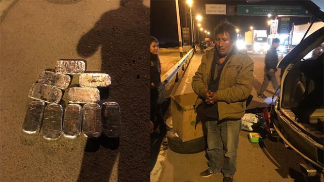 Arequipa: Policía encuentra 10 paquetes de droga camuflados en auto